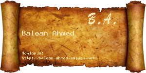 Balean Ahmed névjegykártya